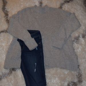 BDG Oversized Grey Mock turtleneck sweater